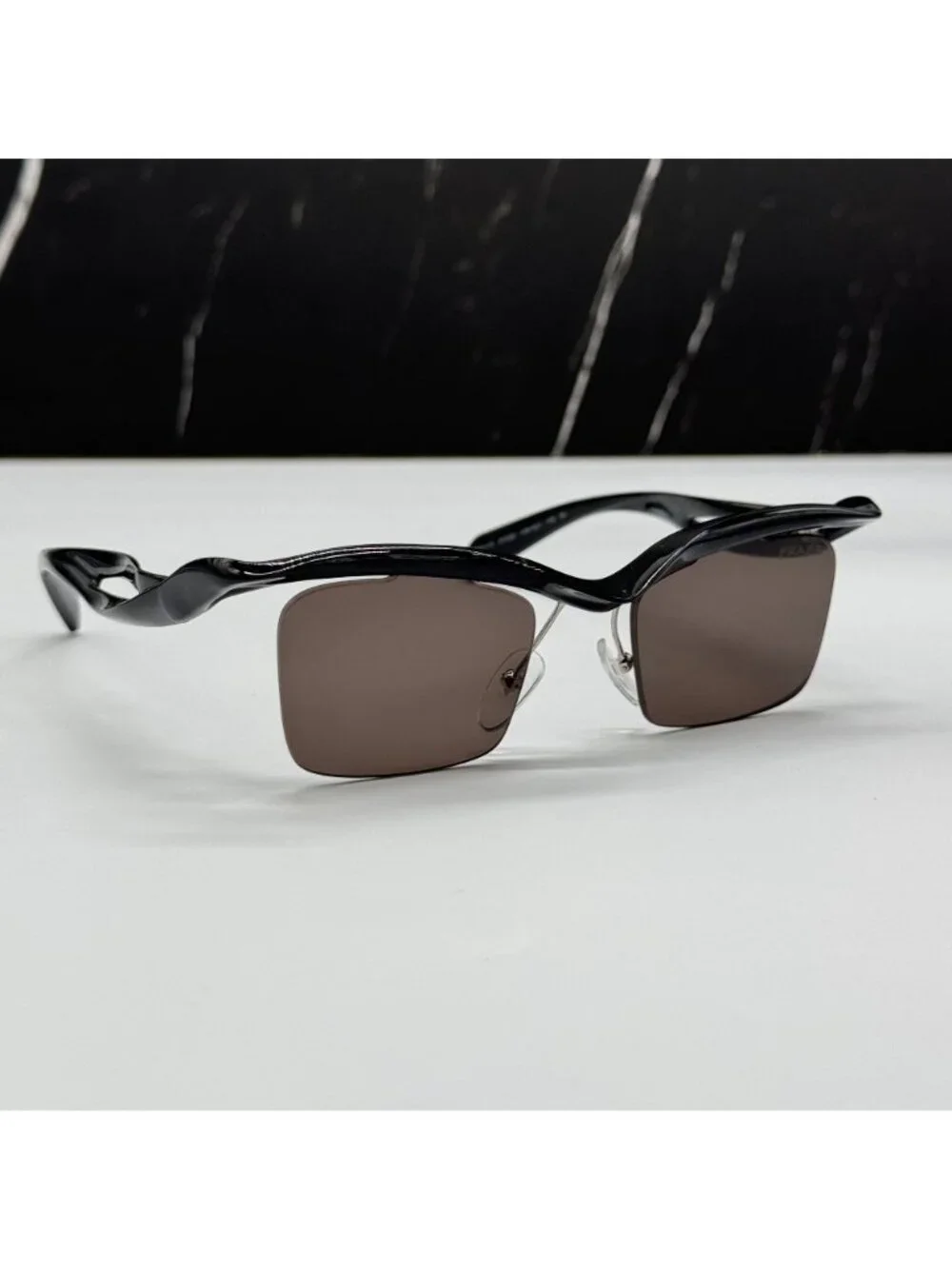 NEW PRADA PRA15S 1AB8C1 SUNGLASSES PR A15S 1AB8C1 SQUARE BLACK UNISEX SPR A15S